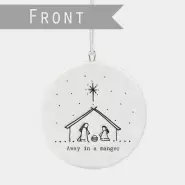 Flat Porcelain Bauble Nativity Scene