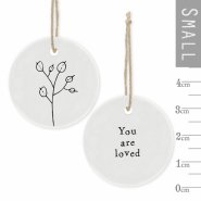 You Are Loved Porcelain Floral Hanger