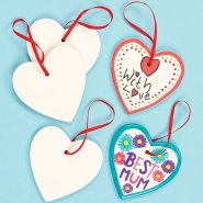 Heart Ceramic Hanging Decorations - Pack of 5