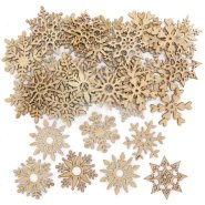 Snowflake Mini Wooden Shapes - Pack of 72