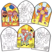 Holy Week Colour-in Window Decorations - Pack of 18