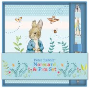 Notecard And Pen Set Boxed - Peter Rabbit Pastel Stripes