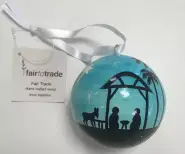 Large Papier Mache Wise Men & Stable Bauble