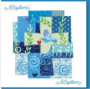 Baptism Blue Cross Greetings Card