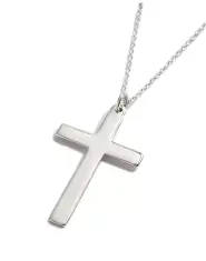 Sterling silver Large Solid Cross Pendant