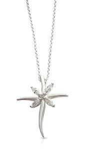 Four Stone Centre Silver Cross Pendant