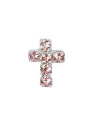 Swarovski Crystal Light Peach Cross Pin