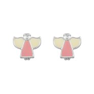 Sterling Silver Enamelled Angel Earrings