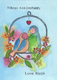 Anniversary Card Love Birds Single card