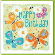 Birthday butterflies & bee Greetings Card