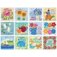 Eco-friendly birthday cards pack, pack of 12