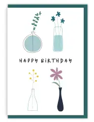 'Happy Birthday' (Stems) A6 Greeting Card with bible verse inside