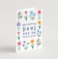 'Brighter Days' (Spring version) with bible verse A6 Greeting Card