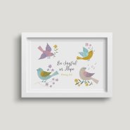 'Be Joyful in Hope' (Birds of Joy) 7x5 White Framed Print