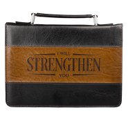 Large I Will Strengthen You Two-tone Bible Cover - Isaiah 41:10