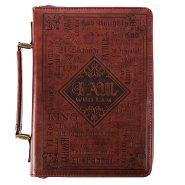 Large "Names of God" Brown Faux Leather Bible Cover