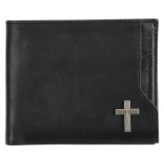 Wallet Leather Black Cross Badge