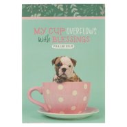 Notepad Teal Puppy My Cup Overflows Ps. 23:5