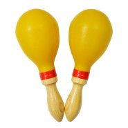 Wood Handled Orange Large Maracas