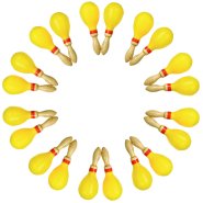 Wooden Handled Plastic Maracas - Pack of 10