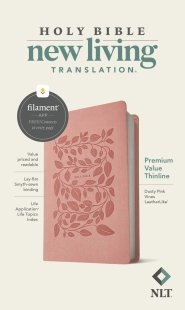 NLT Premium Value Thinline Bible, Filament Enabled (LeatherLike, Dusty Pink Vines)