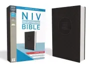 NIV, Value Thinline Bible, Large Print, Imitation Leather, Gray/Black