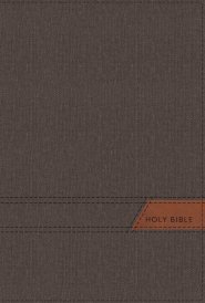 NIV, Thinline Bible, Large Print, Cloth Flexcover, Gray, Red Letter, Thumb Indexed, Comfort Print