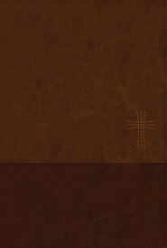 NIV, Thinline Bible, Large Print, Leathersoft, Brown, Zippered, Red Letter, Comfort Print