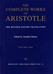 The Complete Works of Aristotle, Volume Two – The Revised Oxford Translation