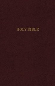 KJV Reference Bible, Burgundy, Bonded Leather, Giant Print, Red Letter, Book Introductions, Concordance, Maps, Reading Plan, Presentation Page, Ribbon Marker, Gilt Edges