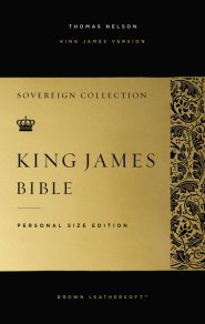 KJV, Personal Size Reference Bible, Sovereign Collection, Leathersoft, Brown, Red Letter, Comfort Print