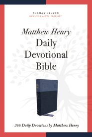 NKJV, Matthew Henry Daily Devotional Bible, Leathersoft, Blue, Red Letter, Comfort Print