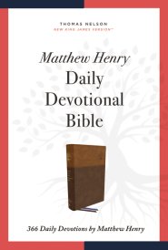 NKJV, Matthew Henry Daily Devotional Bible, Leathersoft, Brown, Red Letter, Comfort Print