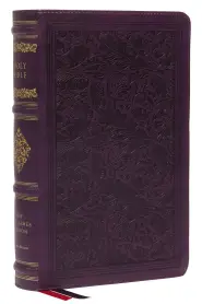 NKJV, Personal Size Reference Bible, Sovereign Collection, Leathersoft, Purple, Red Letter, Thumb Indexed, Comfort Print