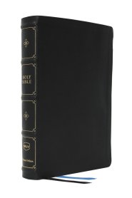 NKJV, Large Print Thinline Reference Bible, Blue Letter, Maclaren Series, Leathersoft, Black, Comfort Print