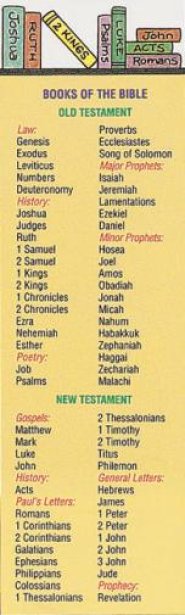 Bookmark-Books Of The Bible-Yellow (Pack Of 25)