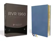 RVR60, Santa Biblia, Colección Premier, Letra gigante, Interior a dos colores, Piel genuina de cabra, Azul, Comfort Print