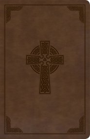 CSB Large Print Personal Size Reference Bible, Brown Celtic Cross LeatherTouch