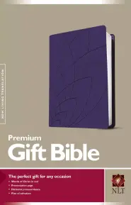 NLT Gift, Bible, Purple, Imitiation Leather, Presentation Page, Concordance, Red Letter, Ribbon Marker