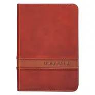 KJV Compact Large Print Imitation Leather Brown, Ribbon Marker, Words of Christ in Red, Maps