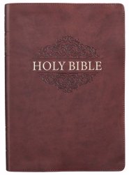 KJV Bible Super Giant Print Faux Leather, Chestnut Brown