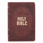 KJV Bible Compact Faux Leather, Chestnut Brown