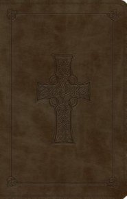 ESV Large Print Value Thinline Bible (TruTone, Olive, Celtic Cross Design)