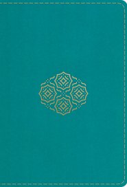 ESV Large Print Compact Bible, Teal, Imitation Leather, Gilt-Edged, Double-Column, Words Of Christ In Red, Ribbon Marker, Concordance, Bouquet Design, Smyth-Sewn Binding