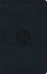 ESV Large Print Value Thinline Bible (TruTone, Navy, Mosaic Cross Design)