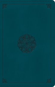 ESV Large Print Personal Size Bible, Red Letter (TruTone, Deep Teal, Emblem Design)