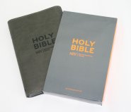 NIV Compact Bible, Charcoal, Imitation Leather, Anglicised, Slipcase, Zipped, Ribbon Marker, Presentation Page, 2011 Edition