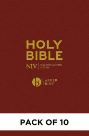 NIV Larger Print Bible, Burgundy (pack of 10)