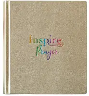 Inspire PRAYER Bible NLT, Hardback Leatherlike, Metallic Champagne Gold, Wide Margins, Illustrated, Journaling, Colour Page Edges