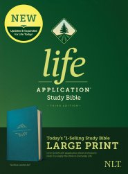 NLT Life Application Study Bible, Third Edition, Large Print (LeatherLike, Teal Blue, Red Letter)